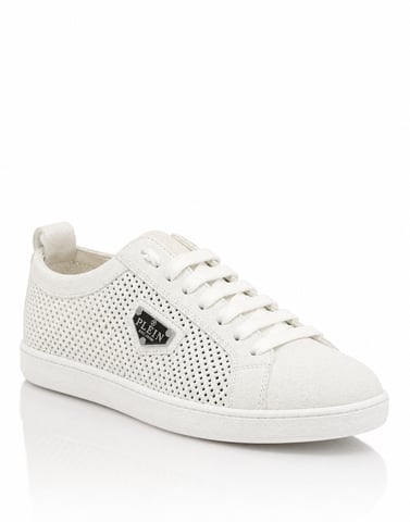 Perforated Suede Low-Top Sneakers