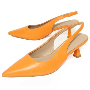 Montevita Oranje Hoge Hak Schoenen met Open Hak en Gesloten Neus