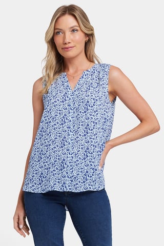 Sleeveless Pintuck Blouse
