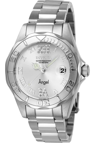 Invicta Angel 14396 Women's Watch - Quartz Movement - Stainless Steel with Silver Dial - 38 mm