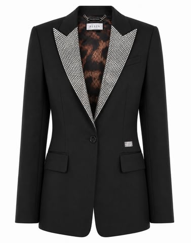 Single Breasted Fit Blazer Crystal Strass