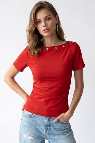 Women's Slim Fit Boat Neck T-Shirt