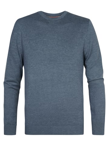 Petrol Industries - Fine-knit Jumper Steamboat Men - Blue