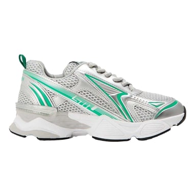 Steve Madden Womens/Ladies Rhinestone Mesh Chunky Flat Trainers (Green/Multicoloured)