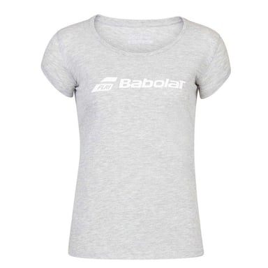 Babolat Womens/Ladies Logo Scoop Neck Regular T-Shirt (High Rise Grey Heather)