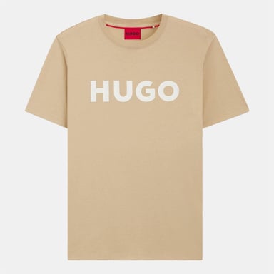 Hugo Mens Dulivio Contrast Logo T-Shirt (Medium Beige)