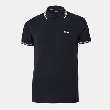 Boss Mens Paul Contrast Striped Polo Shirt (Dark Blue)
