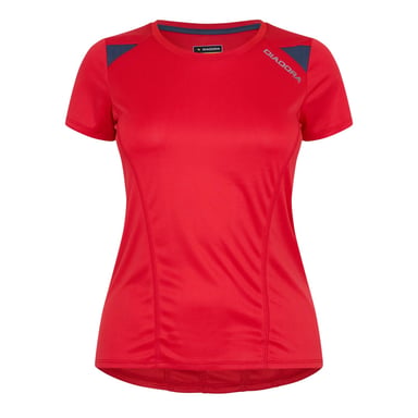 Diadora Womens/Ladies Logo Mesh Panel T-Shirt (Tomato Red)
