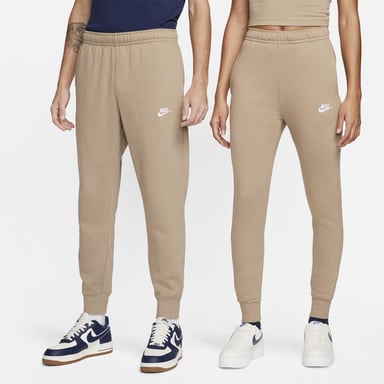 Nike Mens Sportswear Club Fleece Jogging Bottoms (Khaki Brown/White)