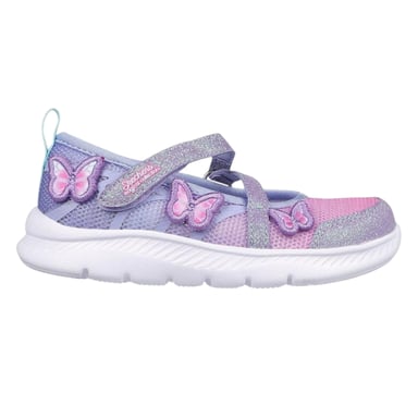 Skechers Girls Comfyflex 2 Butterfly Glitter Trainers (Lavender/Multicoloured)