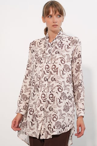 Long Floral Viscose Shirt