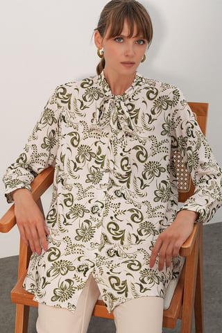 Long Floral Viscose Shirt