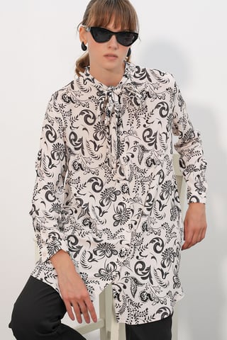Long Floral Viscose Shirt