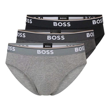 Boss Mens Premium Cotton Briefs (Pack of 3) (Grey/Dark Grey/Black)