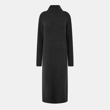 Pieces Womens/Ladies Knitted Turtle Neck Sweater Dress (Jet Black)