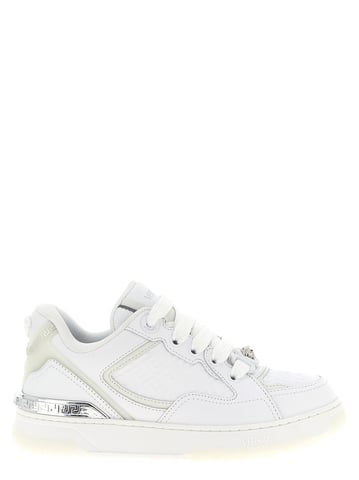 Versace White Calfskin Low Top Sneakers