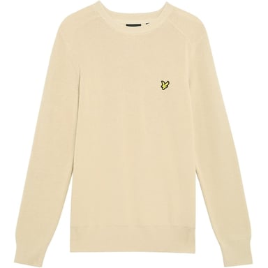 Men's Lyle And Scott Ribbed Crew Neck Raglan Sleeve Sweater in Grey Taupe