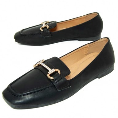 Montevita Flat Moccasin for Women, Black