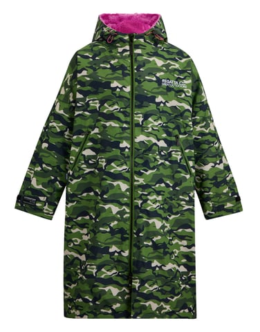 Regatta Adults Changing Robe Zip Fastening Cactus Camo Green