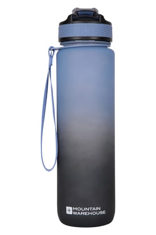 BPA Free Ombre Plastic Water Bottle Lightweight Easy Clean Leakproof Push Lid Blue
