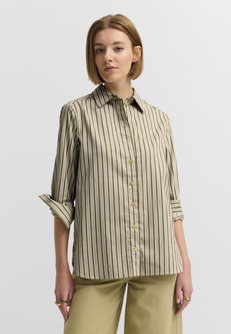 Bugatti Damen Bluse Baumwollmix Hemdkragen Gestreift