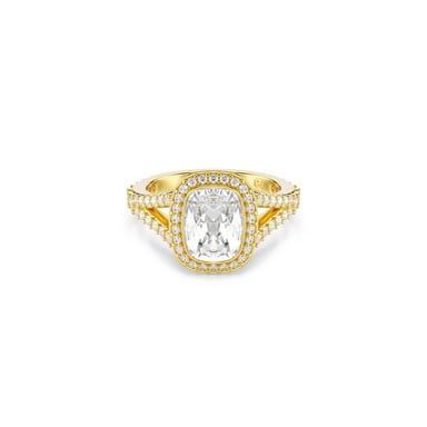 Swarovski 'Una Angelic Cushion' Women's Gold Plated Metal Ring - Gold 5762630