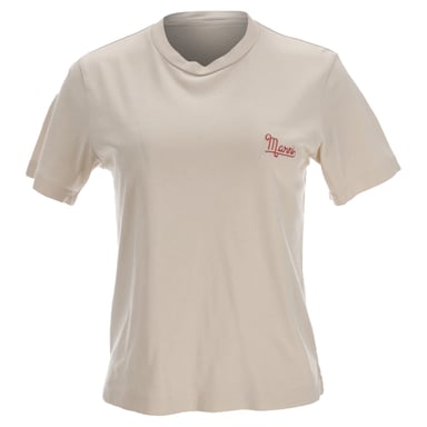 Marni Logo T-shirt in Beige Cotton