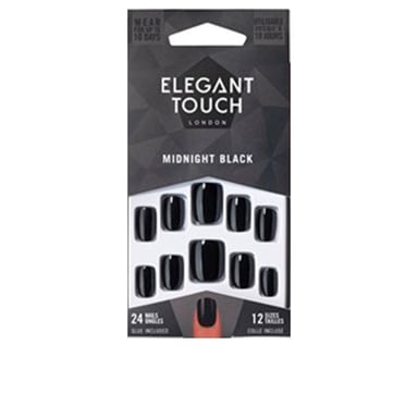 Core Color Nagels Met Lijm Squoval #midnight Black 24 Stuks