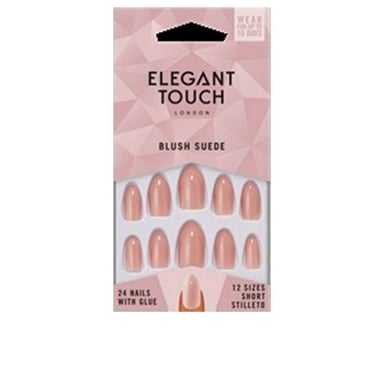 Core Colour Nails With Glue Short Stiletto #blush Suede
