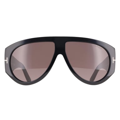 Tom Ford Bronson FT1044 01A glanzend zwart grijs licht spiegel zonnebril