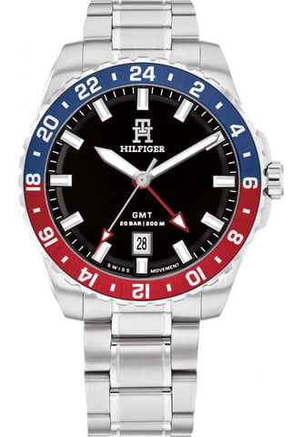 Tommy Hilfiger Th85 Gmt Heren Horloge Zilverkleurig 1792131