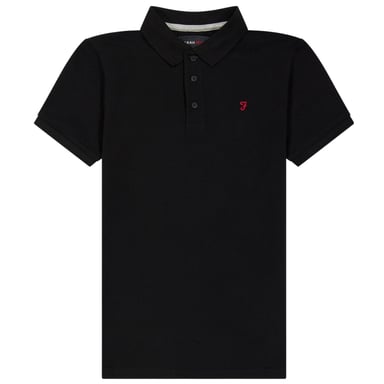 Farah Boys Bugsworth Embroidered Short-Sleeved Polo Shirt (Black)