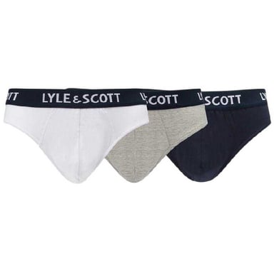 Lyle & Scott Mens Branded Tape Briefs (Pack of 3) (Grey/White/Black)