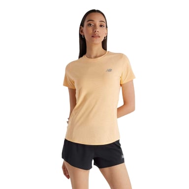 New Balance Womens/Ladies Logo Recycled Slim T-Shirt (Peach)