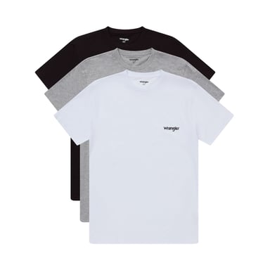 GB - Wrangler - Men's T-shirts - Marston - Black/Grey/White - 3-pack
