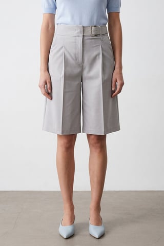 High-Waist Wide-Leg Tailored Shorts With Belt