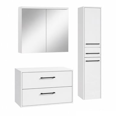 Badplaats Wastafelkast set florence 80 x 46 cm hoogglans met spiegelkast