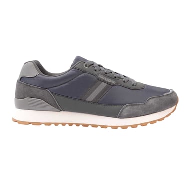 Kappa Mens Draydon Logo Suede Low Cut Trainers (Dark Grey)