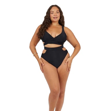 Brave Soul Womens/Ladies Wrap Around Bikini Top Set (Black)