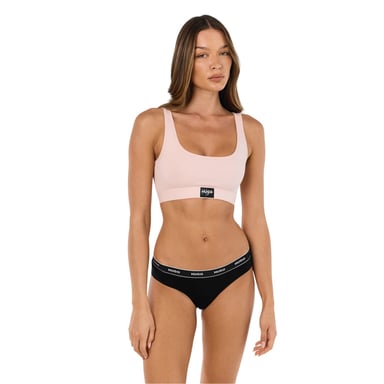 Hugo Womens/Ladies Mid Rise Briefs (Black/White)
