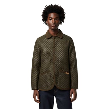 Criminal Damage Mens Quilted Quilted Jacket (Khaki Green)
