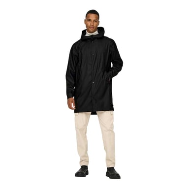 Only Mens Water Repellent Regular Raincoat (Black)