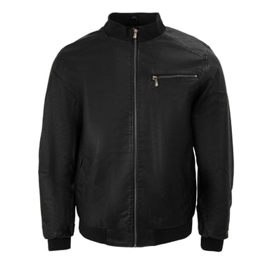 Firetrap Mens Washed Bomber Jacket (Black)