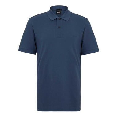 Boss Mens Pallas Embroidered Logo Cotton Polo Shirt (Blue)