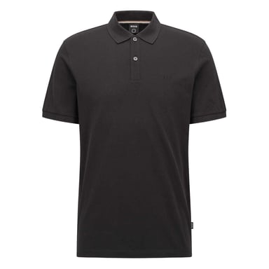 Boss Mens Pallas Embroidered Logo Cotton Polo Shirt (Black)