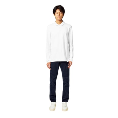 Boss Mens Passerby Logo Long-Sleeved Polo Shirt (White)