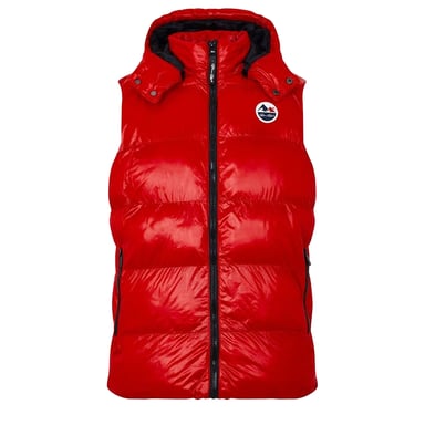 Born Rich Mens Plain Hooded Gilet (Red)