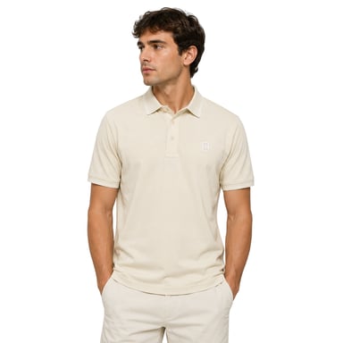Crosshatch Mens Preece Polo Shirt (Light Stone)