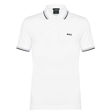 Boss Mens Paddy Contrast Tipped Polo Shirt (Off White)