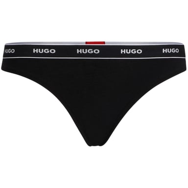 Hugo Womens/Ladies Mid Rise Regular Thong (Black/White)